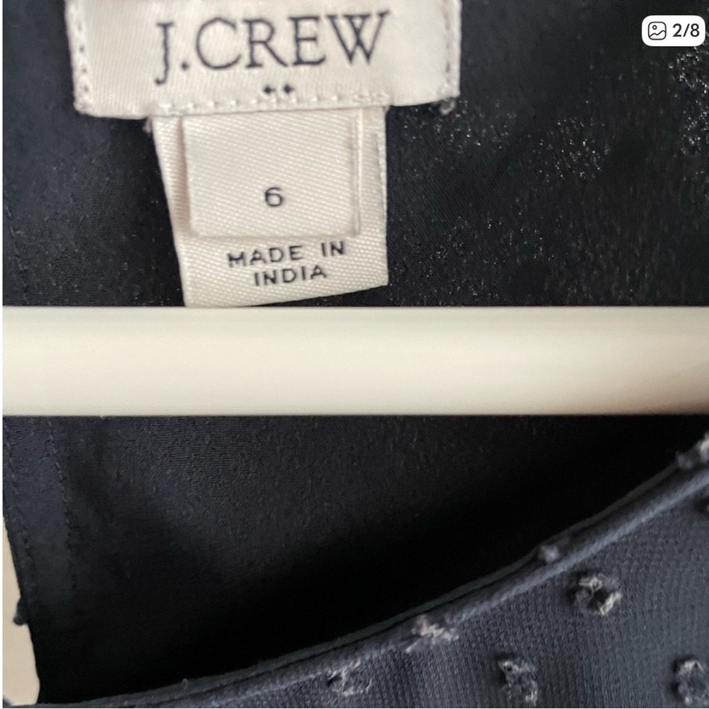 J. Crew Navy blue Swiss dot blouse - Picture 2 of 7